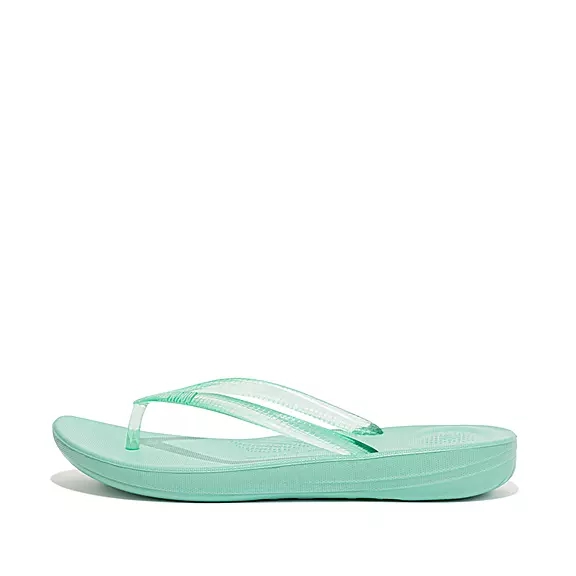 Chanclas FitFlop IQUSHION Transparent Verde | 91313050